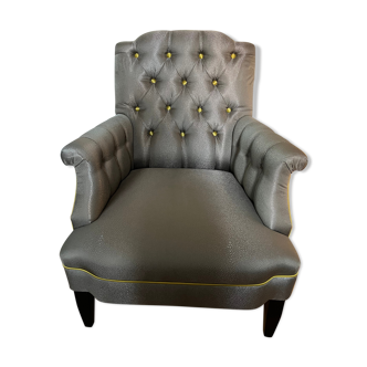 Rivoli upholstered linen stonewash armchairs