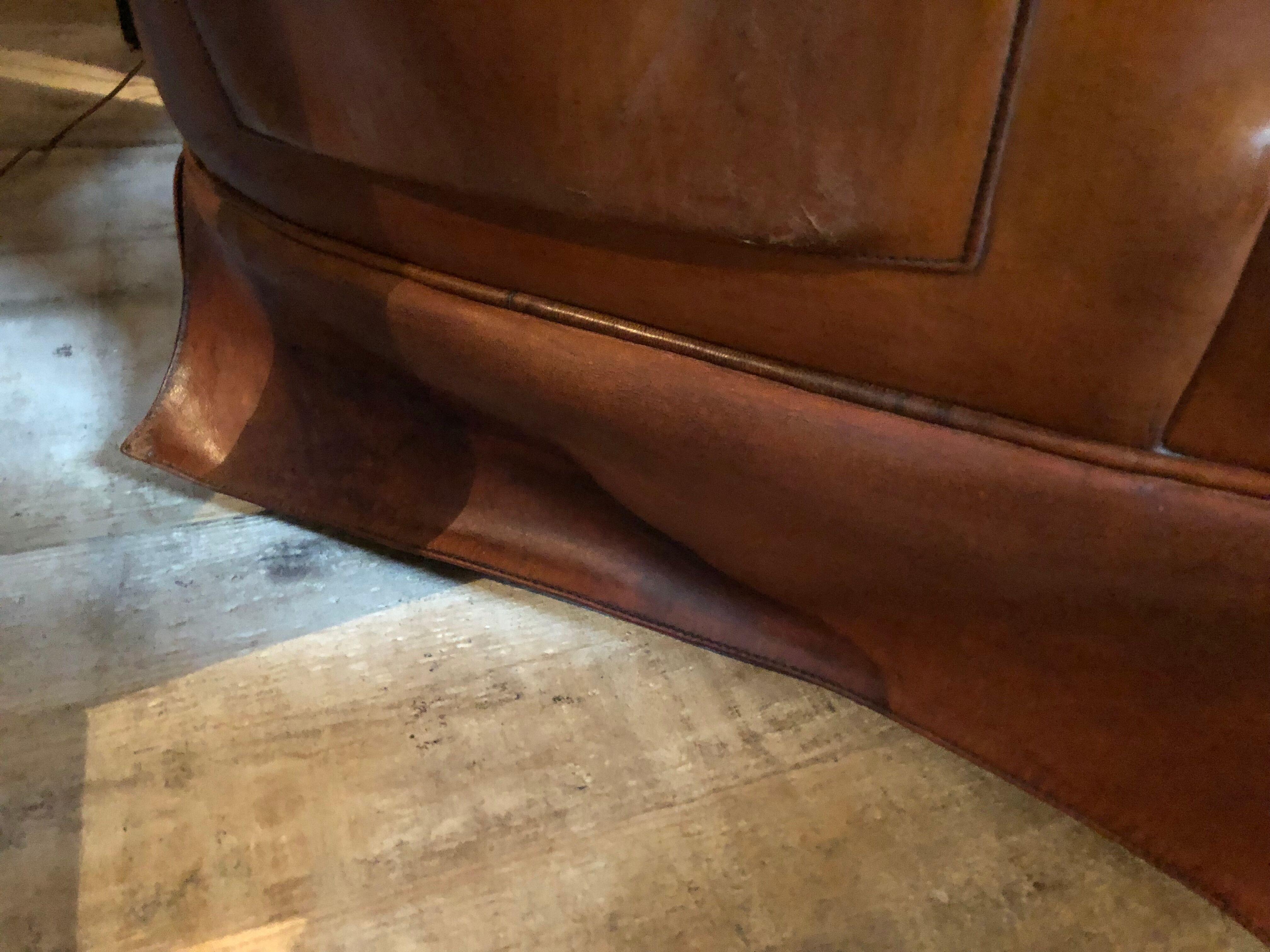 Leather club armchair