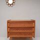 Vintage wood and rattan chest of drawers