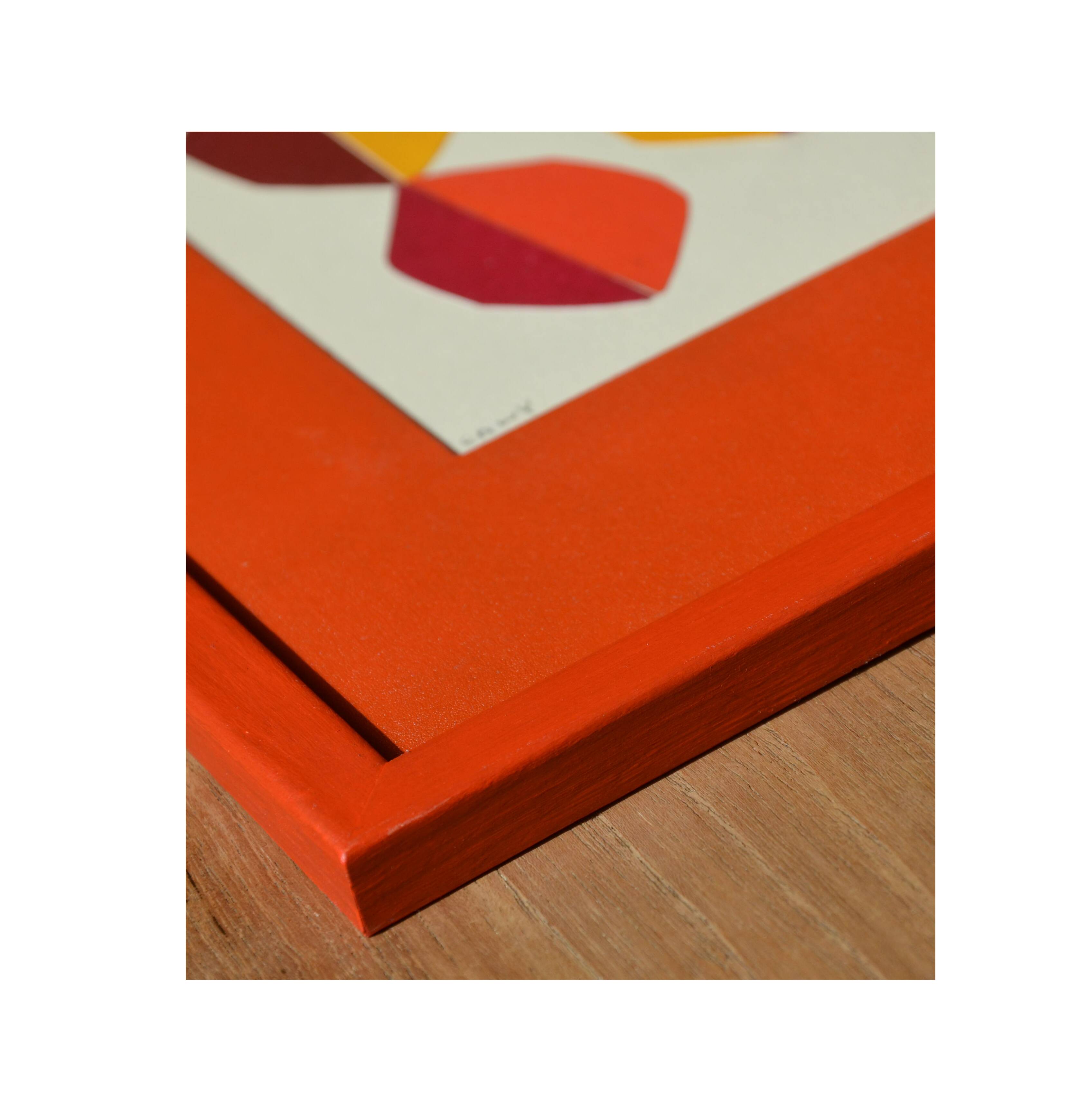 Framed abstract collage on paper signed eawy.