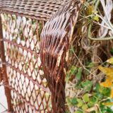 Duo of rattan wing chairs