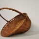 Vintage rattan basket with handle 1960's