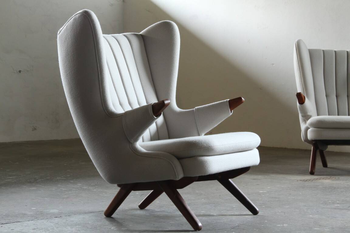 Pair of vintage Svend Skipper “Model 91” lounge chairs, Denmark, 1960s