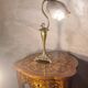 antique art nouveau bronze lamp with molded glass petals 43x25 cm