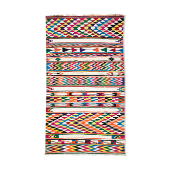 XXL Vintage Handmade Algerian Berber Ethnic Bohemian Antique Carpet - Area Rug 399x217