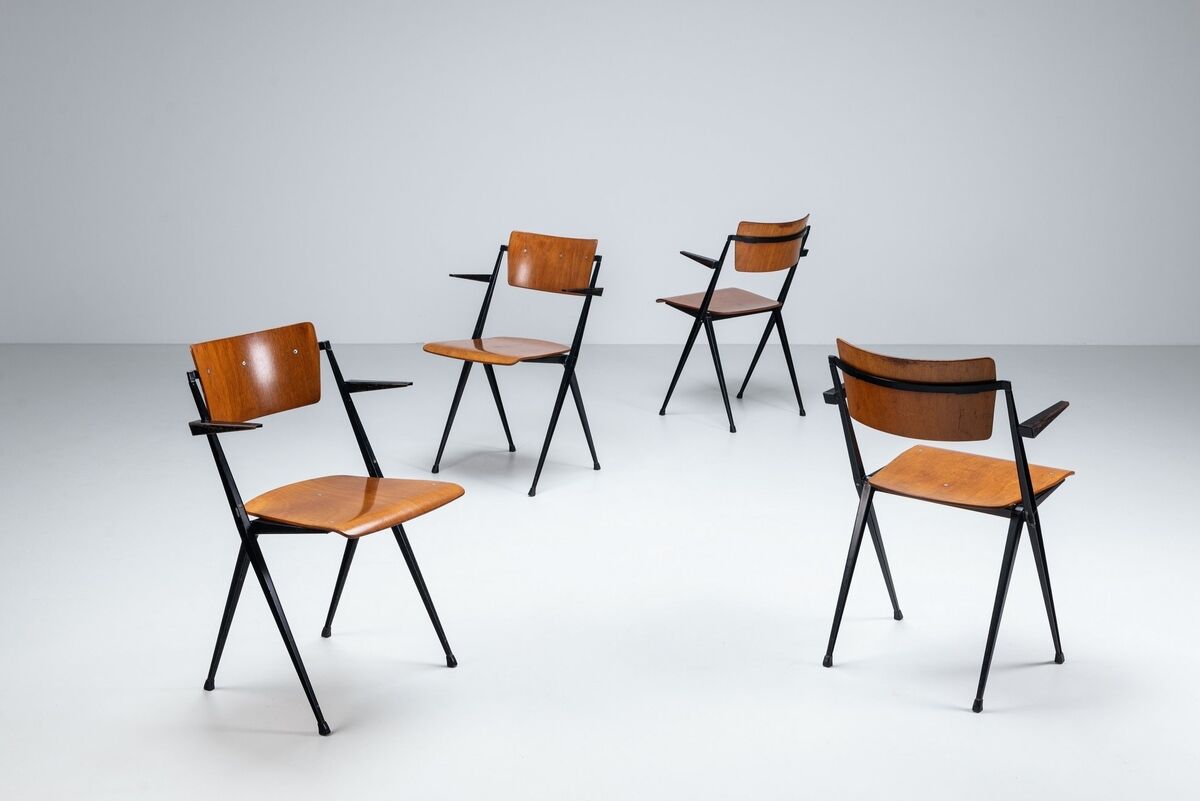 Wim Rietveld Pyramid dining chairs Ahrend de Cirkel The Netherlands 1960