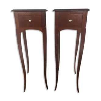 Pair of teak bedside tables