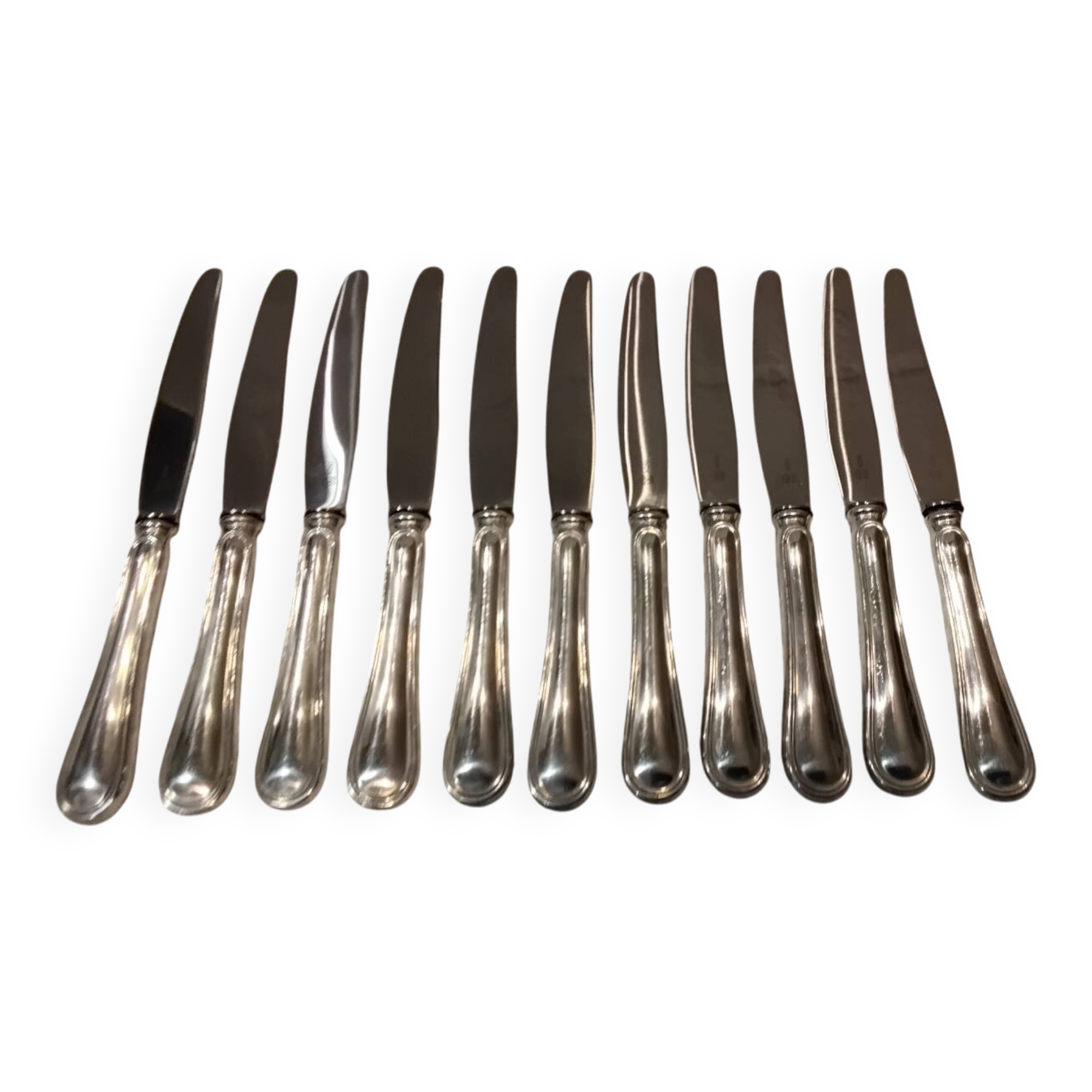 11 dessert knives with 800 silver handles, Swiss goldsmith Jezler net