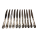 11 dessert knives with 800 silver handles, Swiss goldsmith Jezler net
