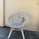 Fauteuil vintage en rotin blanc