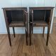 Paire de tables de chevets plateau miroir