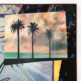 Richard Frank 'Palm's Parade' Painting, Oil On Canvas 1980s Miami Palm Tree Postmodern Art