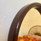 Miroir rond plastique chocolat vintage 1970