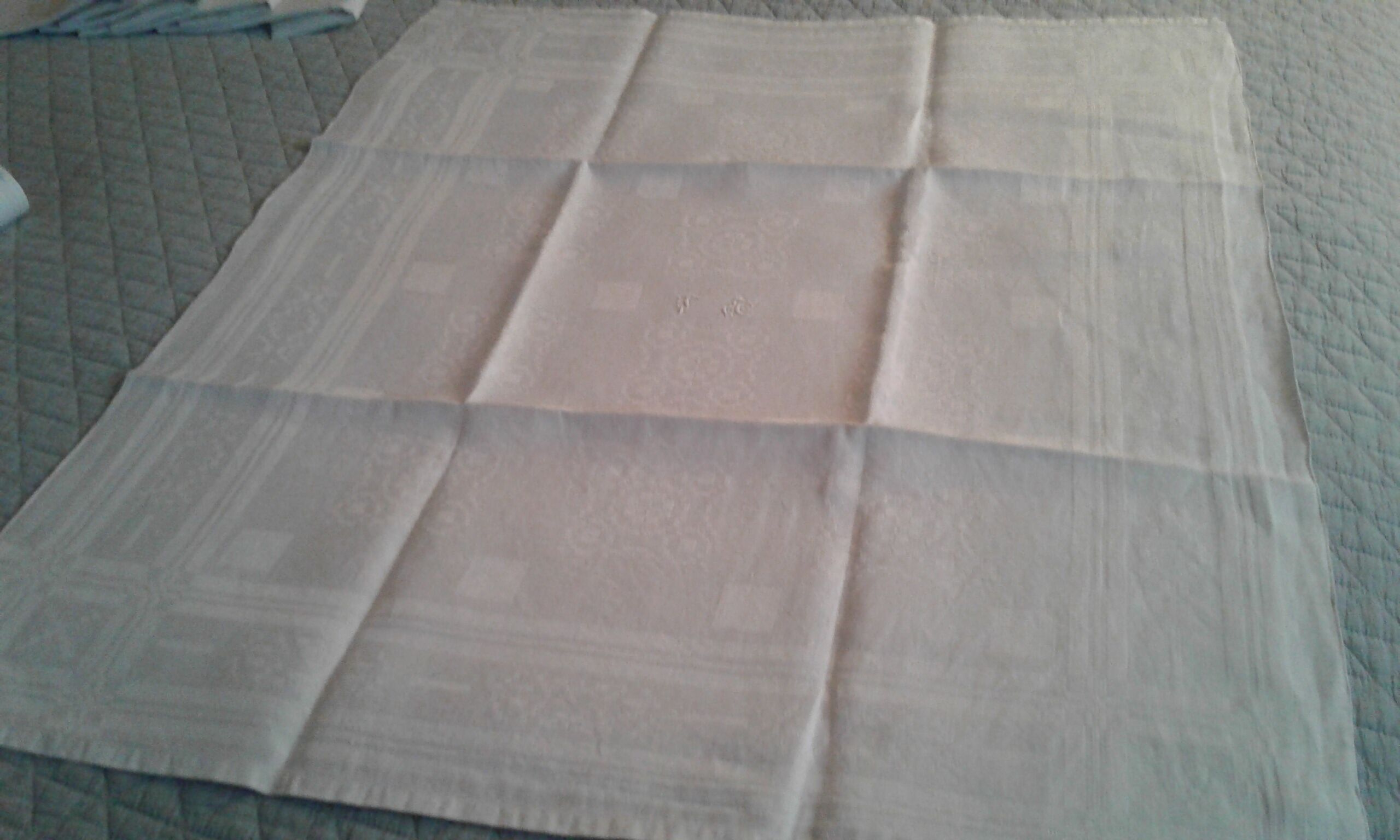 5 Towels Damask fabrics linen/Silk .embroidered monogram