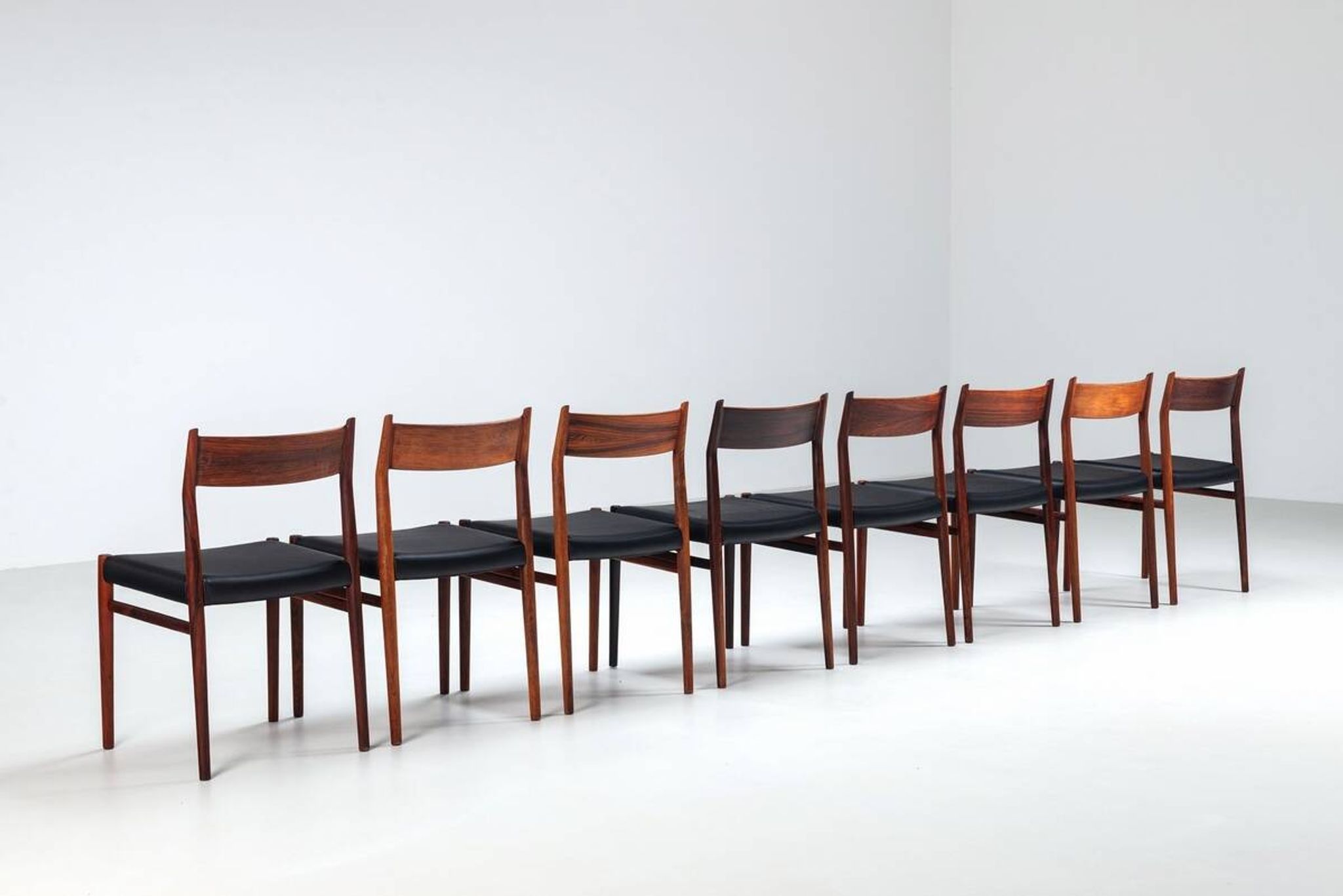 Arne Vodder model 418 dining chairs in rosewood Sibast Mobler Denmark 1960
