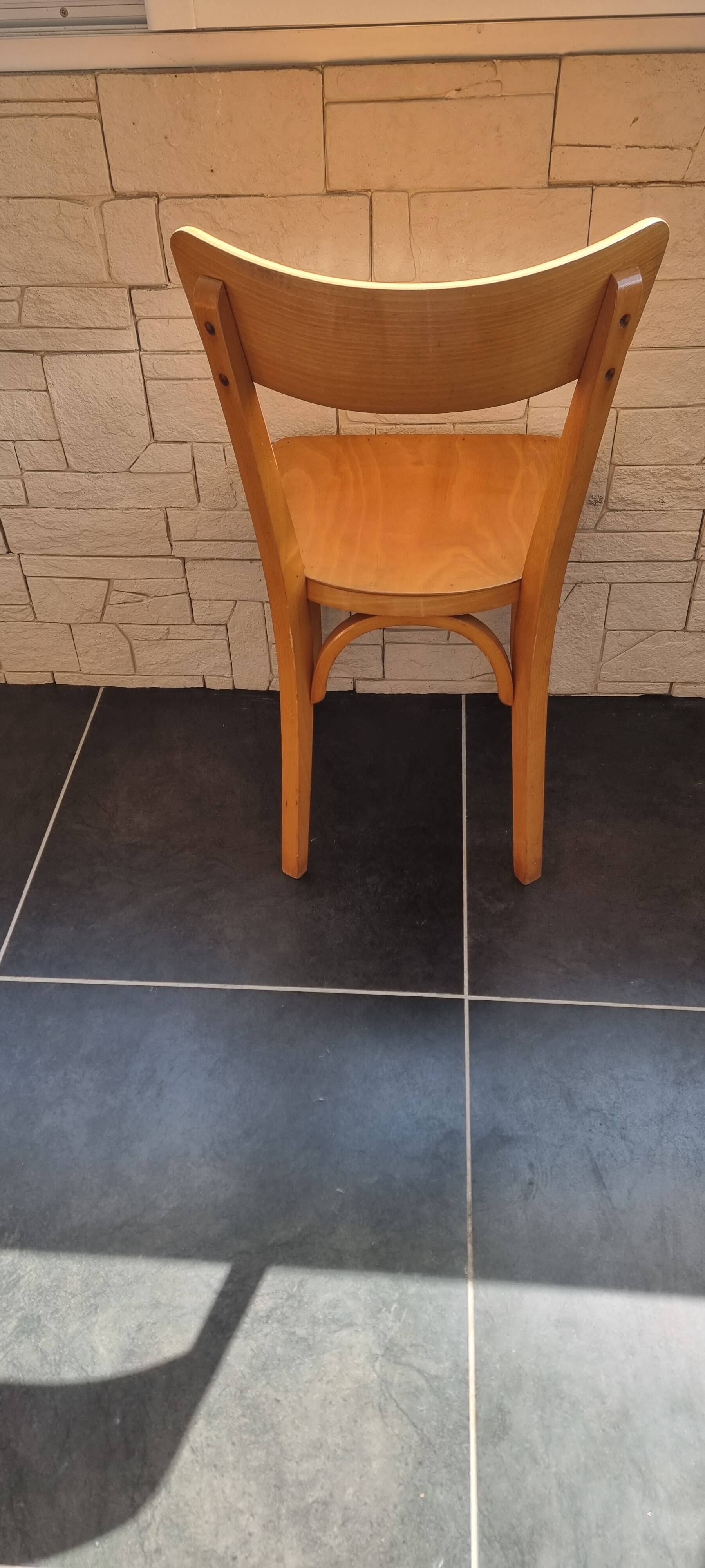 Set of 4 bistro chairs by A. Cartier, 1957