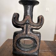 Brutalist sculptural candlestick attributed to Elisabeth Vandeweghe - 70s