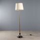 Vintage floor lamp in brass, marble and fabric, Italian design, 1950s.