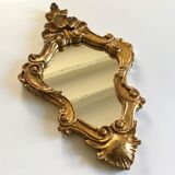 Mirror style rockery wood and gilded stucco 46x29cm