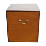 Large wooden box with brass handles