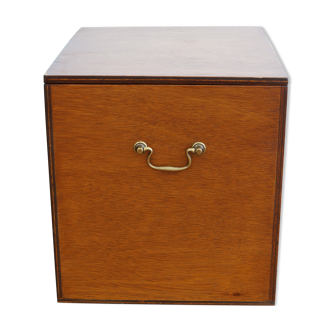 Large wooden box with brass handles