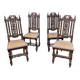 4 Henri II style chairs with twisted columns and cane seats