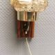 Small, stylish wall lamp with rosewood suspension and hard pressed glass