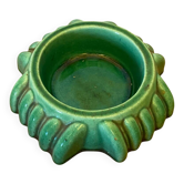 Antique Green Ceramic Ashtray Pocket Empty Vintage