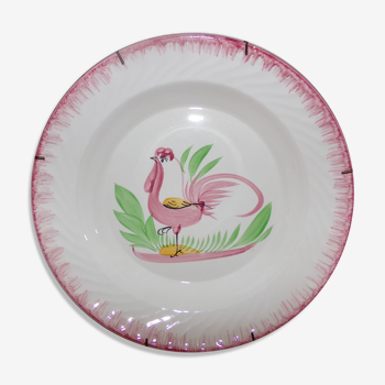 Assiette creuse Digoin Sarreguemines motif coq