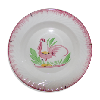 Assiette creuse Digoin Sarreguemines motif coq