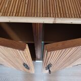Buffet in rattan and vintage split bamboo