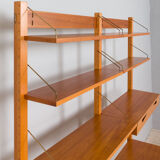 Rival 2 bay teak wall unit with 3 cabinets and 5 shelves by Brodrene Jatogs Norway, Kjell Riise, 196