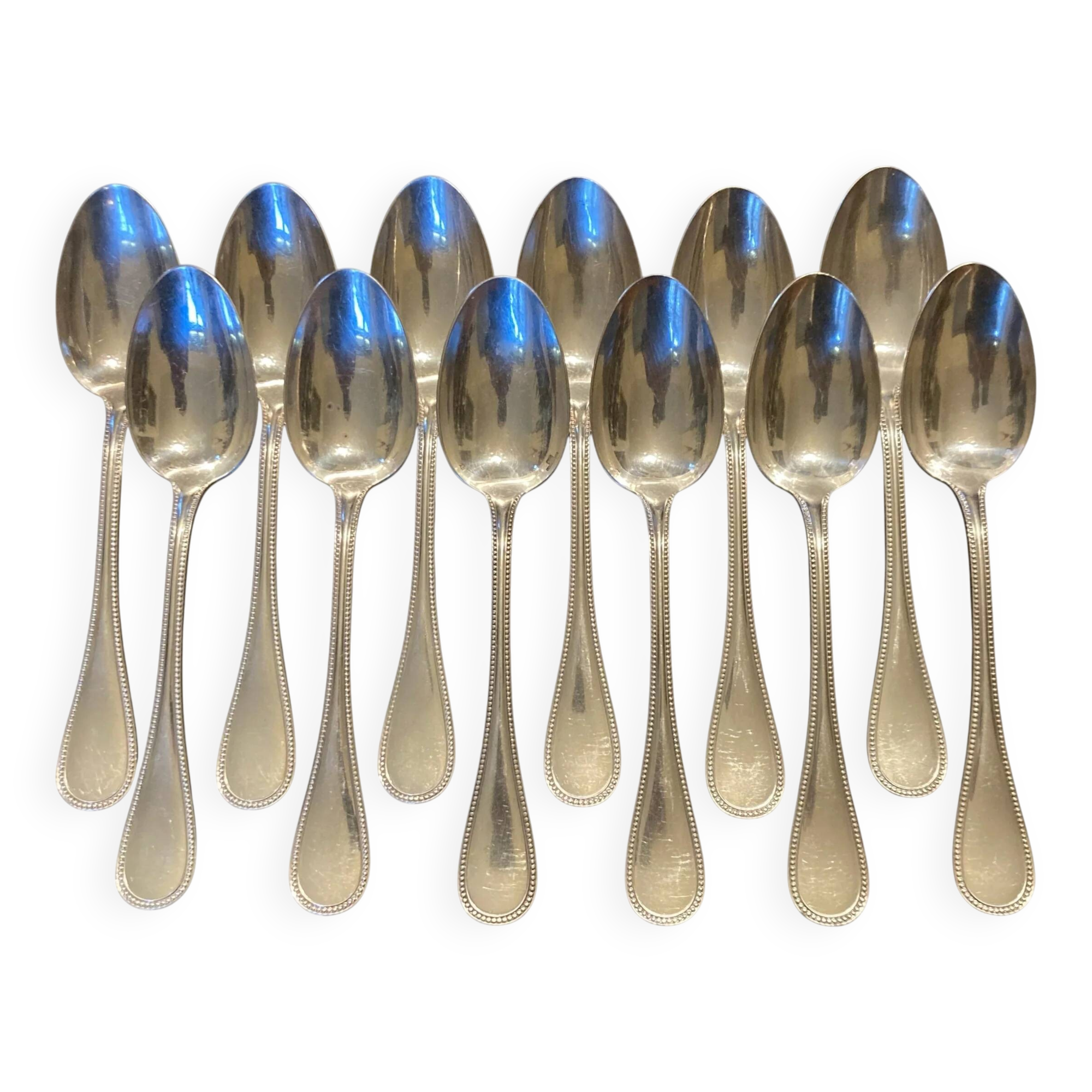 Christofle house model pearls 12 large table spoons