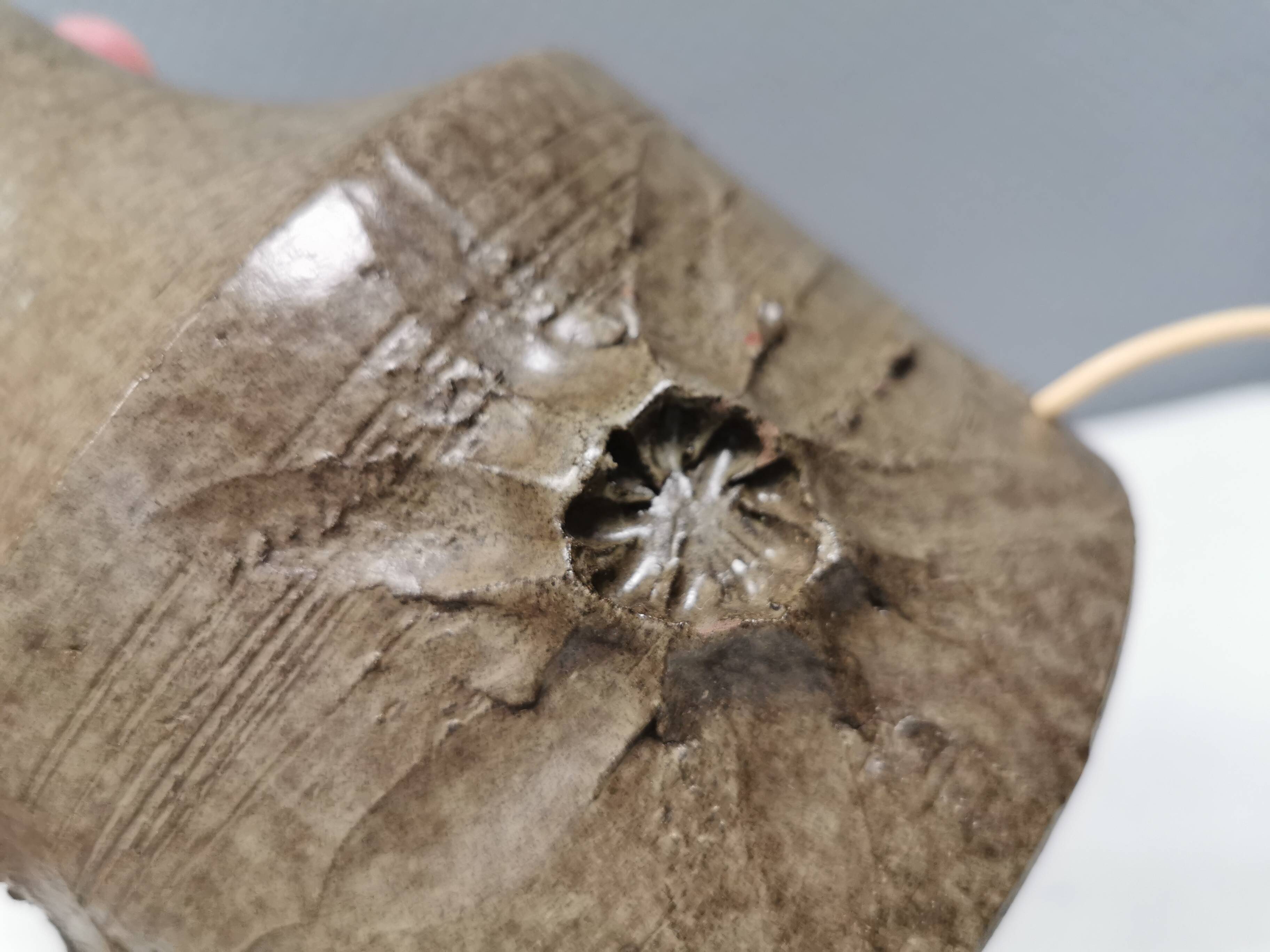 Ceramic table lamp by Danish artist Gitte Dochedahl Denmark 1960s.