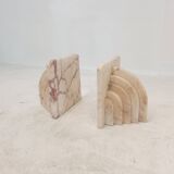 Italian marble coffee or side table with glass, 1970s