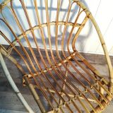 Fauteuil coquille en rotin