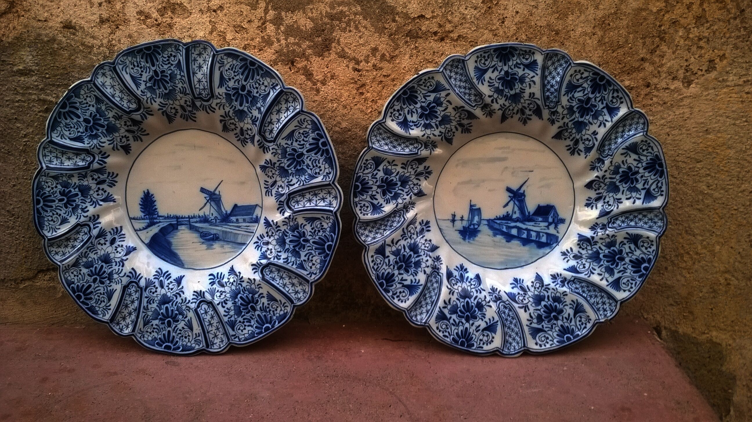 Pair of old Delf wall plates