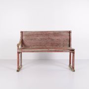 Bench - Original red paint - Pine wood - 1860s