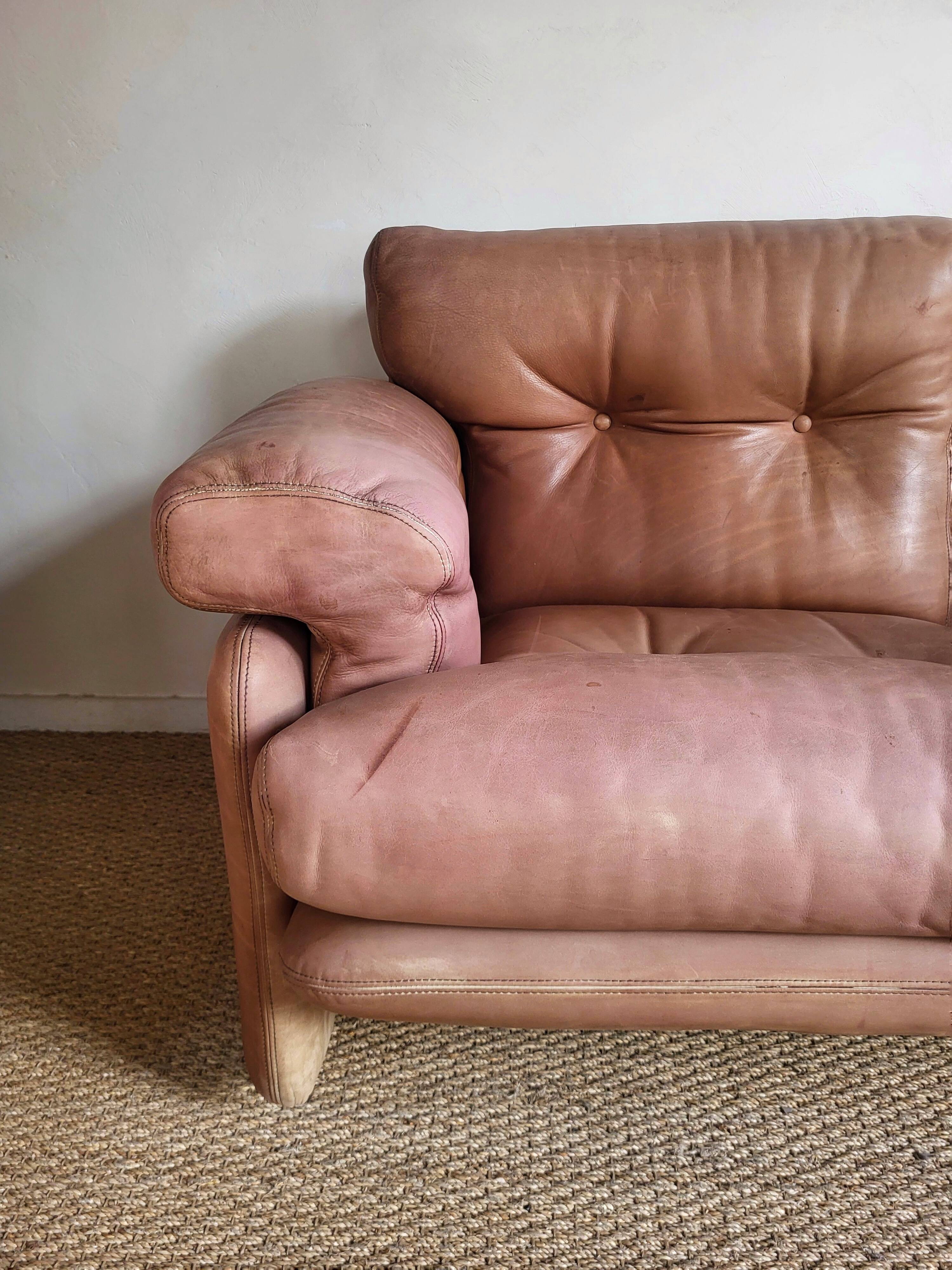 Coronado sofa by Tobia Scarpa in leather