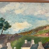 Breton Landscape, oil on canvas, signed Régine David