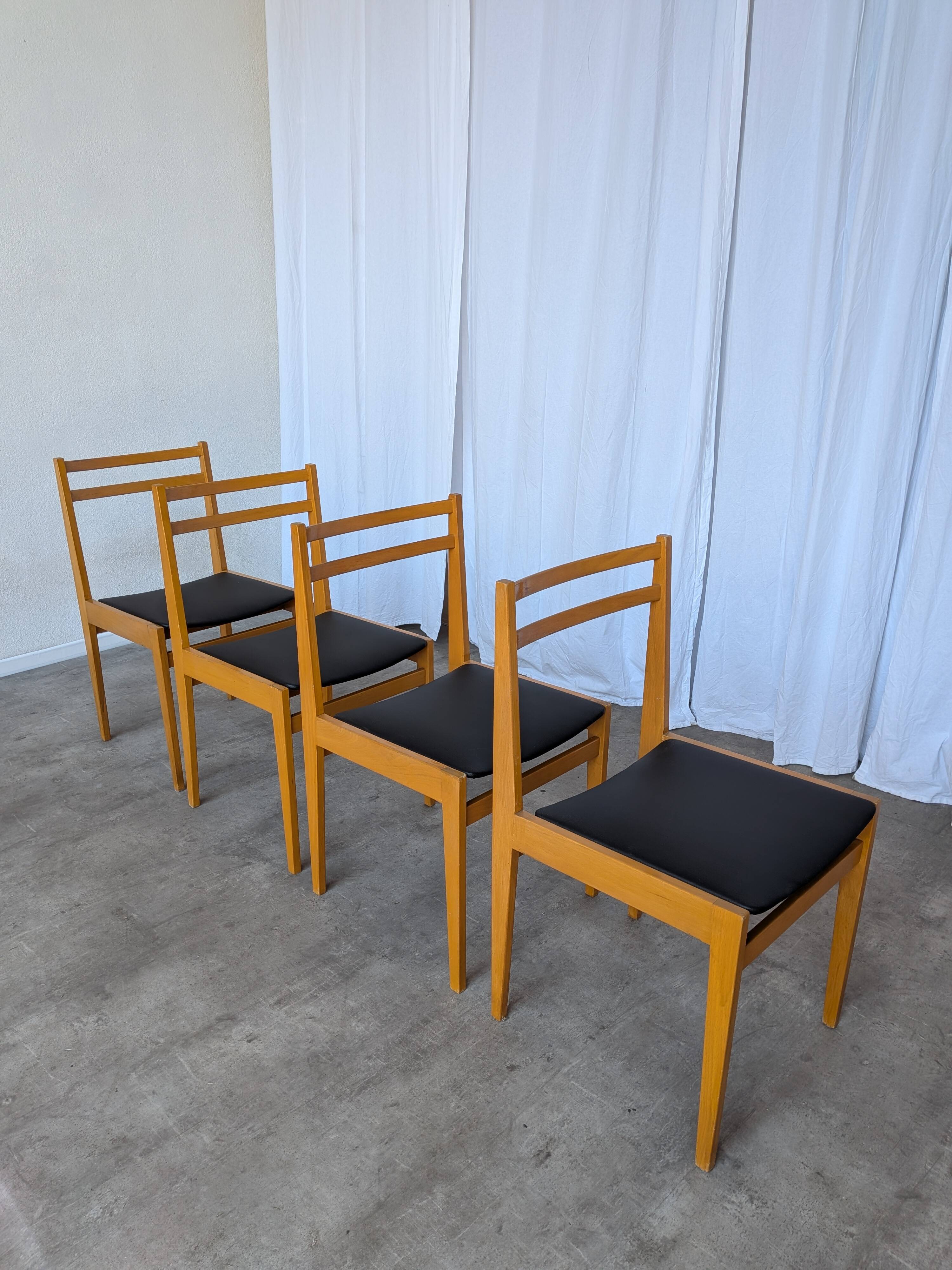 Chaises de salle à manger en bois scandinave vintage - Branko Ursic STOL Kamnik, ensemble o
