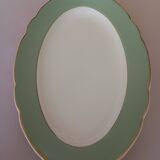 Plat ovale Villeroy & Boch Mettlach céladon et or