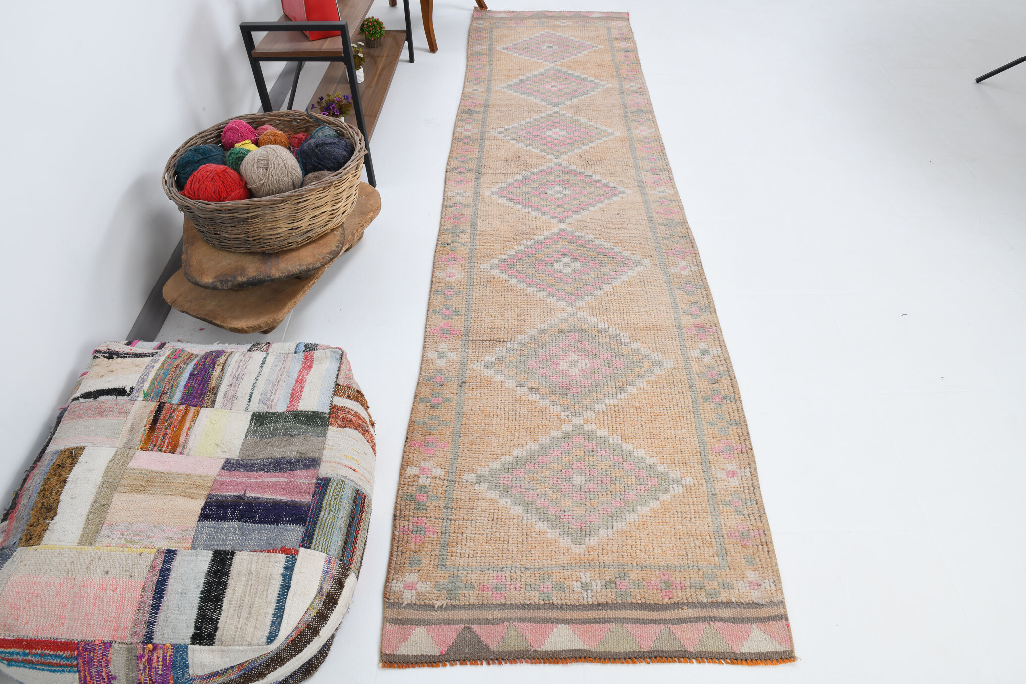 3x12 vintage oriental runner rug, 86x351cm