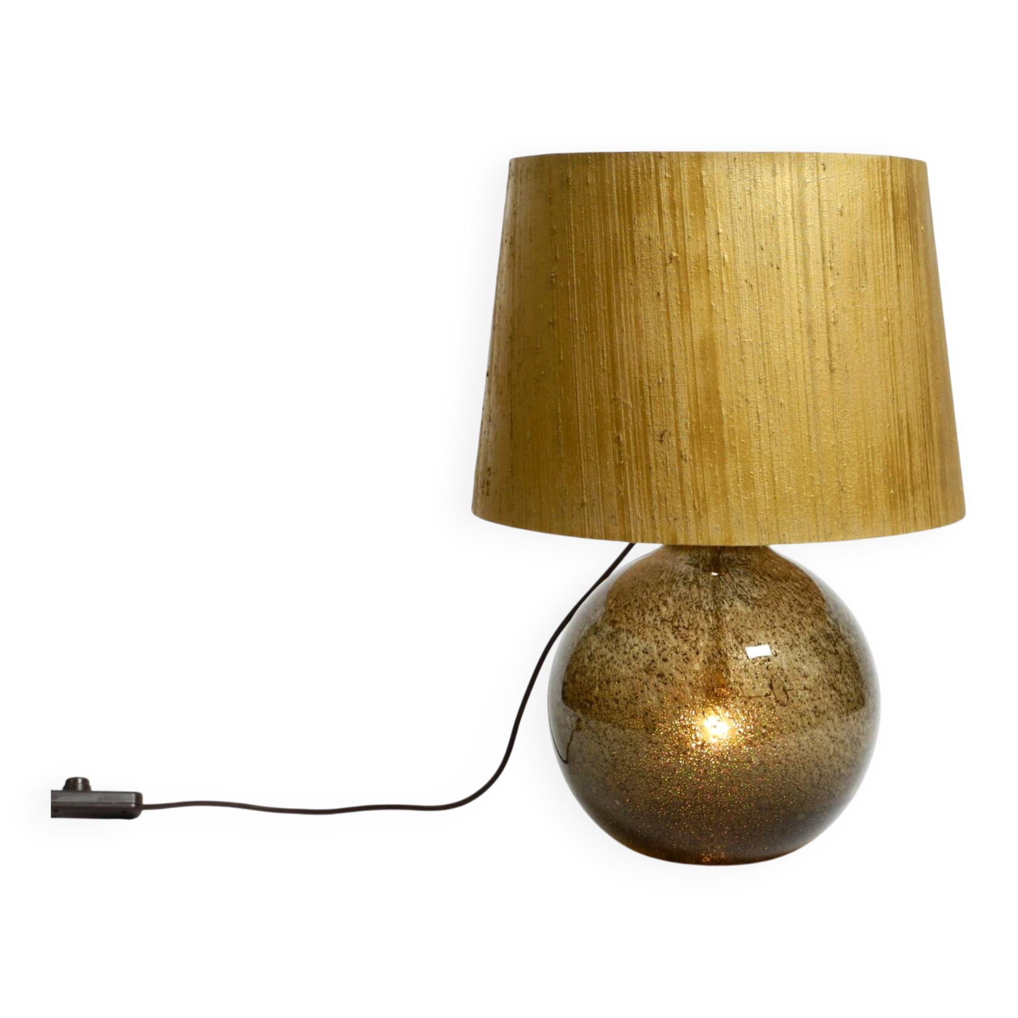 Grande lampe de table Putzler élégante des années 1970 avec corps en verre illuminé.