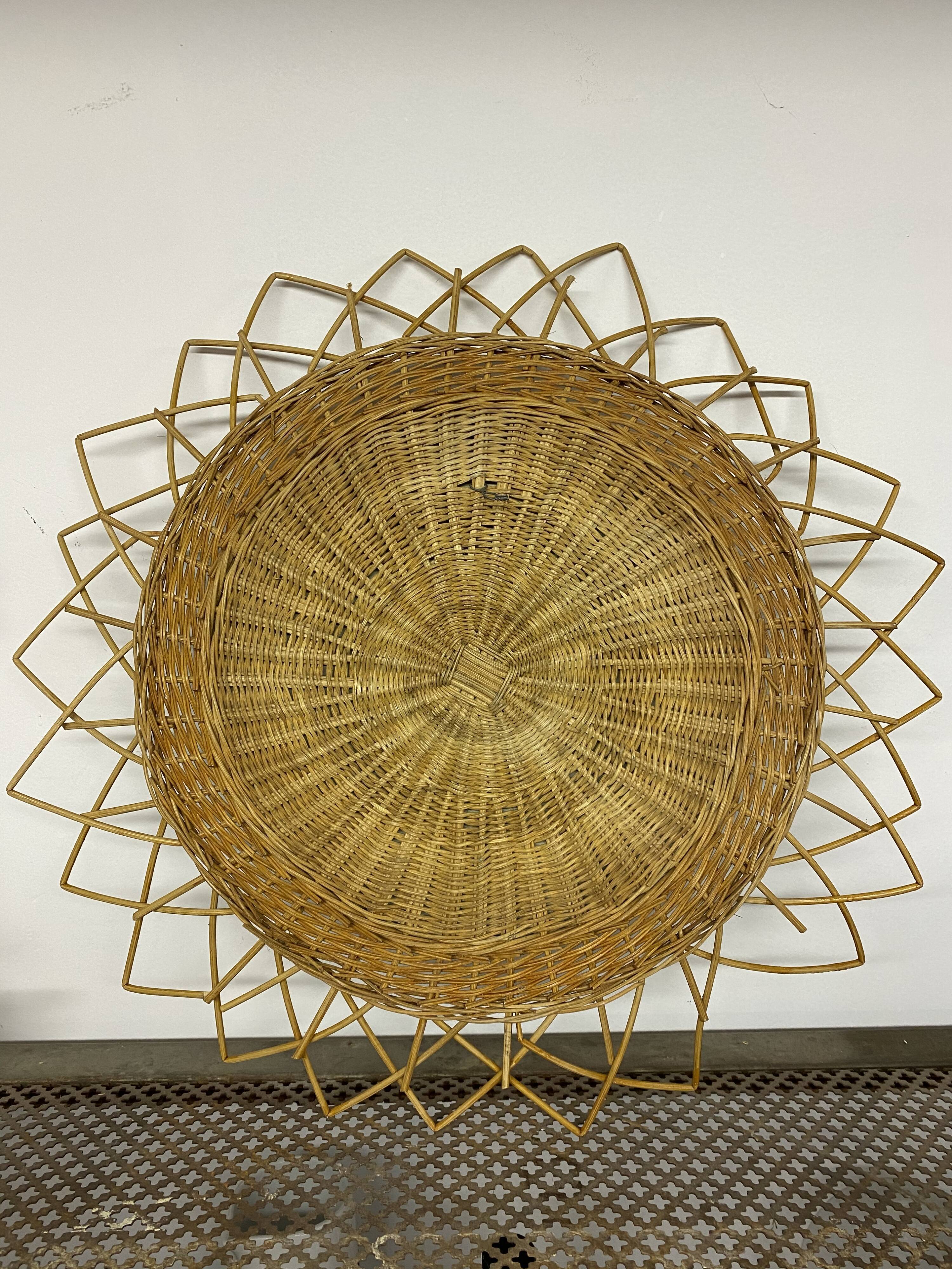 Rattan sun mirror