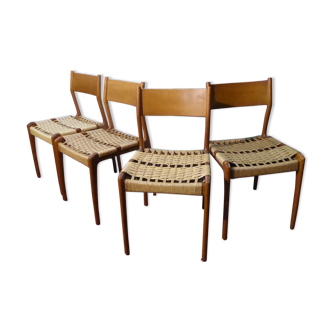 4 chairs Scandinavian wood and strings