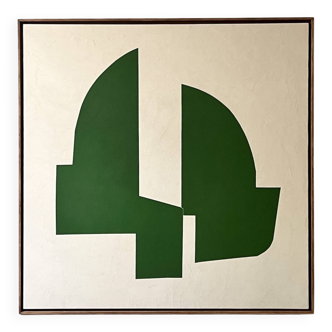 Large contemporary painting Green Forms Audrey Noel dated & signed