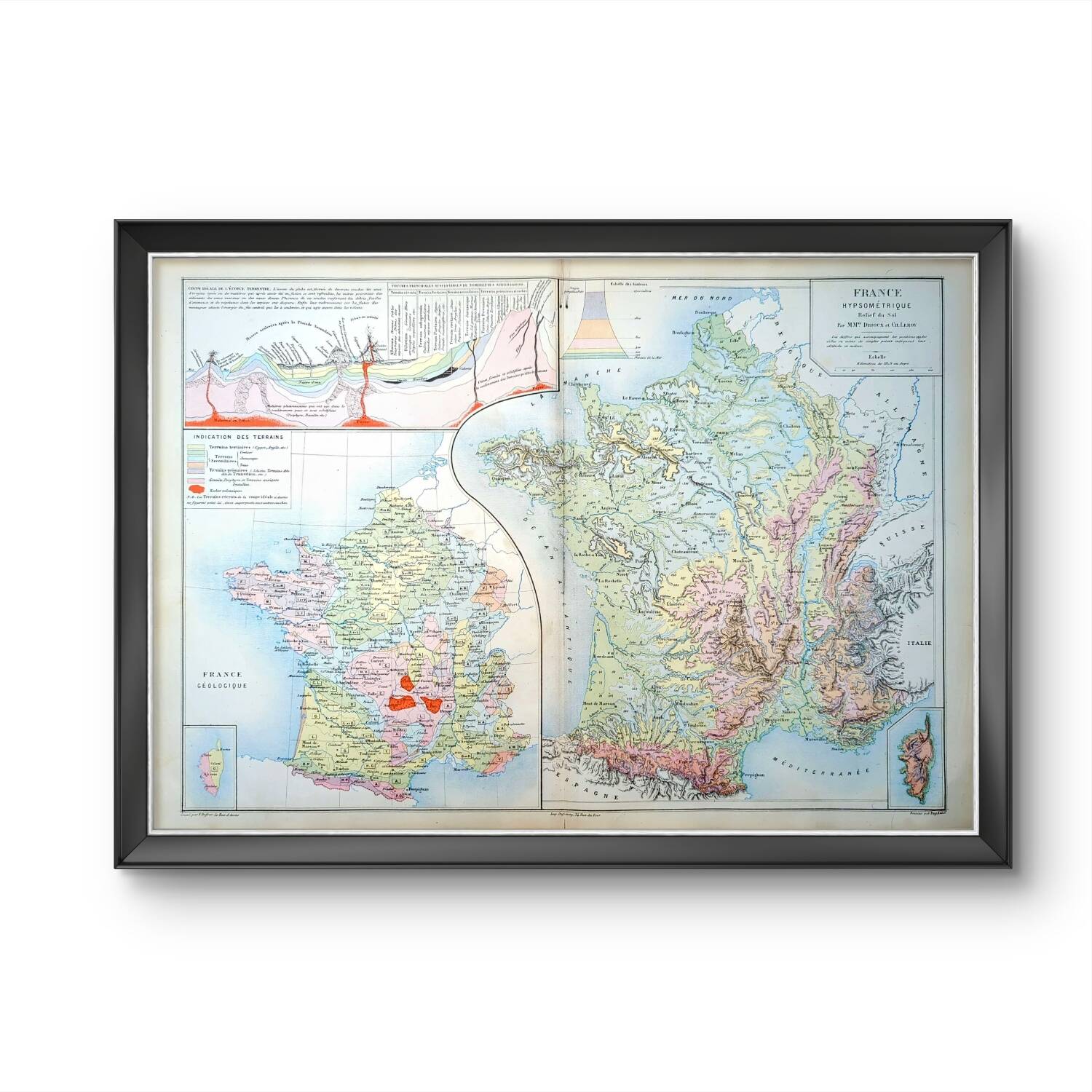 1879, Hypsometric map of France