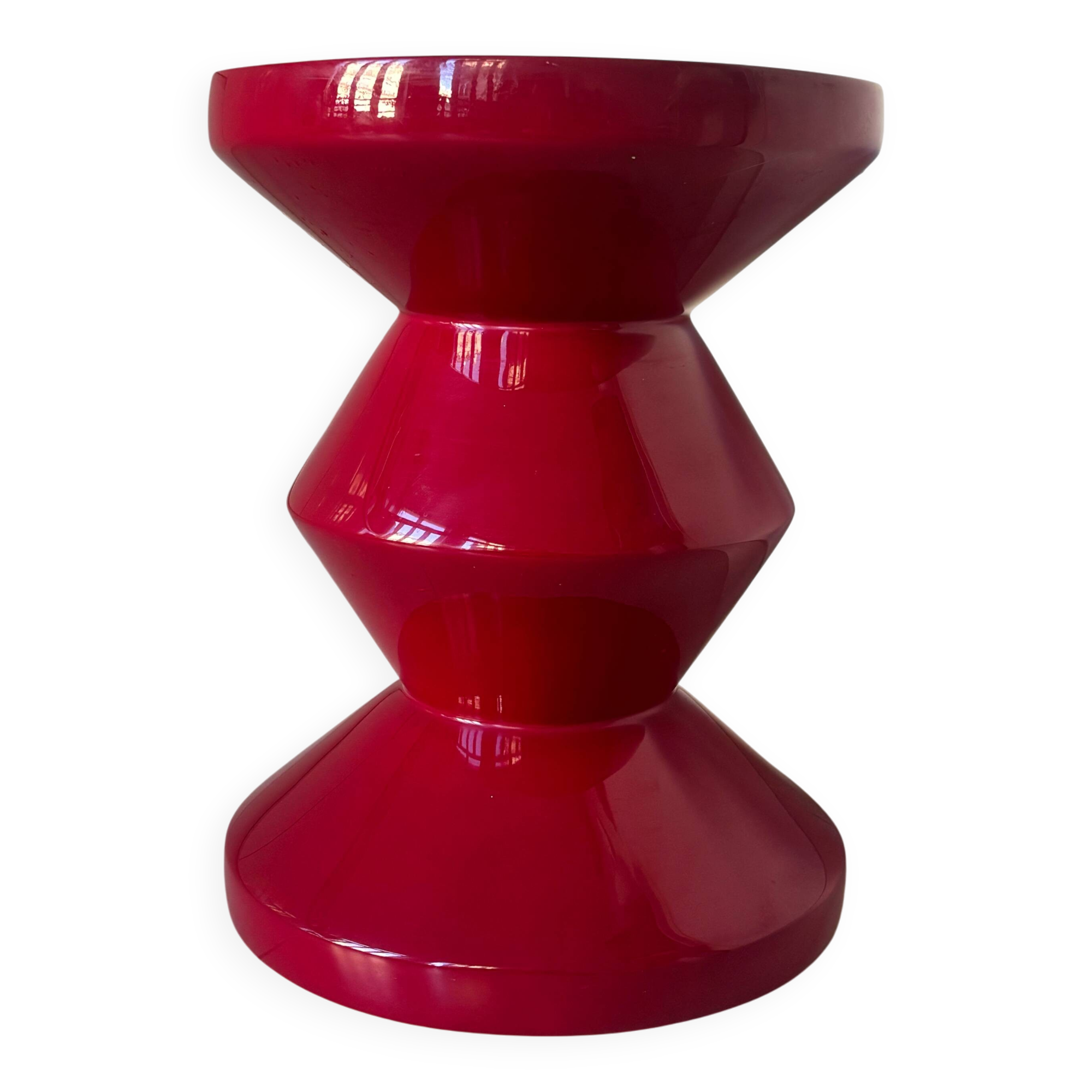 ZigZag Red Bordeaux Stool POlS POTTEN