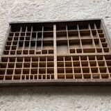 Casier d'imprimerie en bois ancien